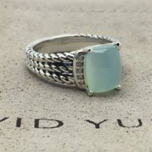 David Yurman Petite Wheaton Ring Chalcedony 7.5